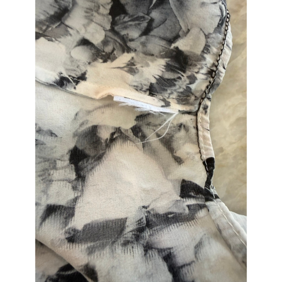 ALLSAINTS Button Down Silk Shirt Size one size Off-White Black Abstract Print - Picture 12 of 12